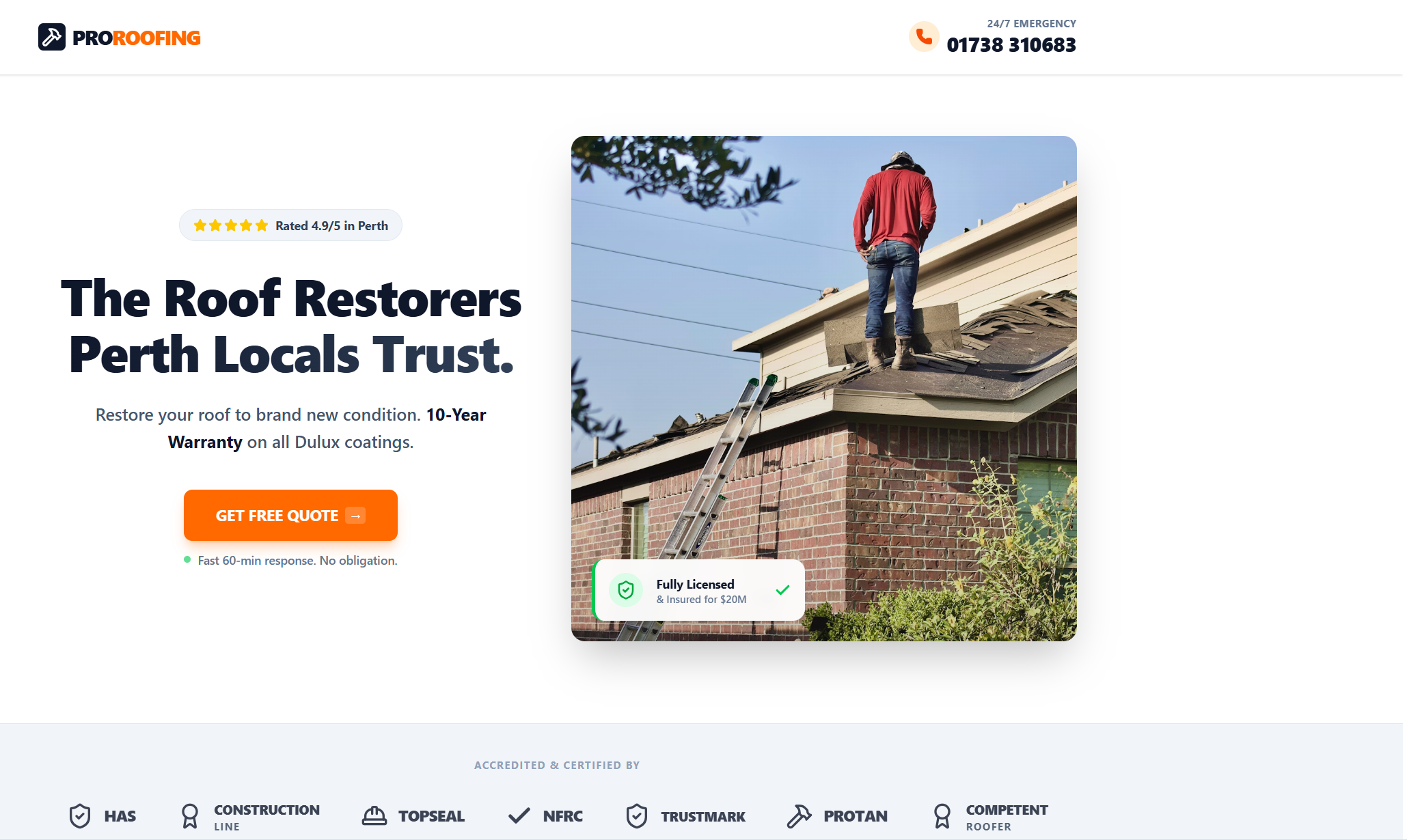ProRoofing Desktop Web Design Malaysia